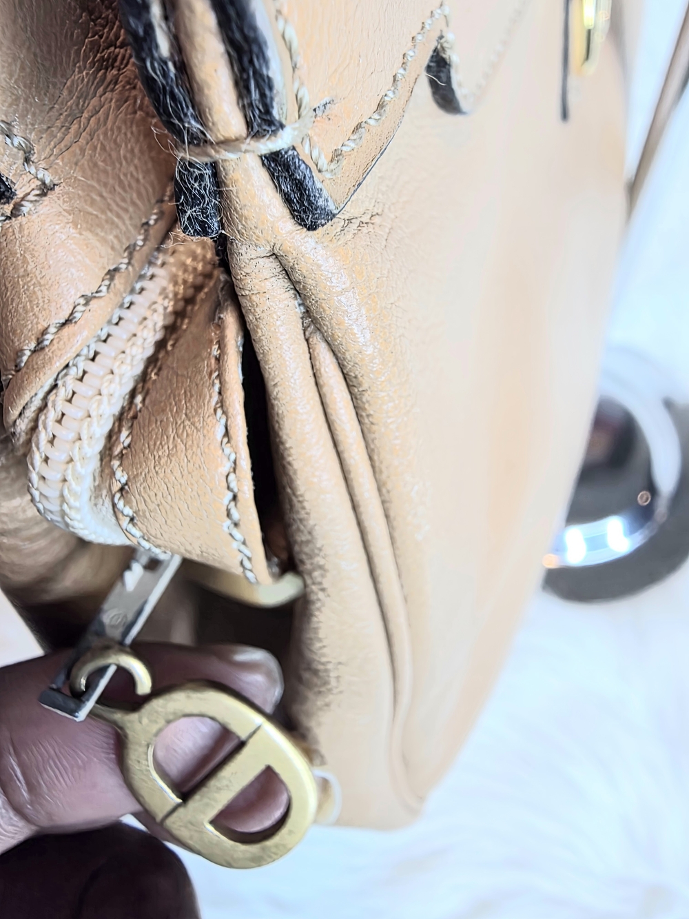Christian Dior Vintage Tan Leather Handbag Gold Tone Hardware with COA & Dustbag - Picture 15 of 17